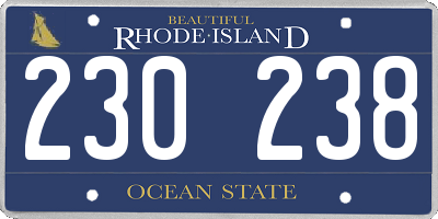 RI license plate 230238