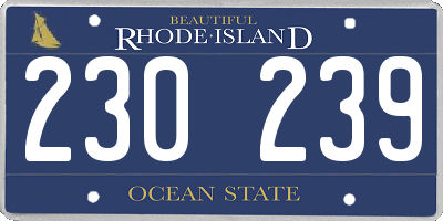 RI license plate 230239