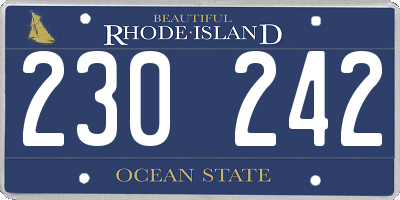 RI license plate 230242