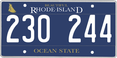 RI license plate 230244