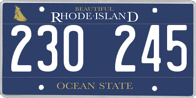 RI license plate 230245