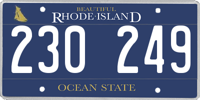 RI license plate 230249