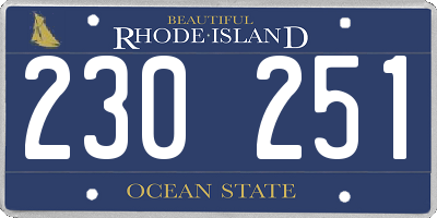 RI license plate 230251