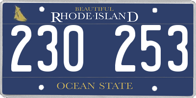 RI license plate 230253