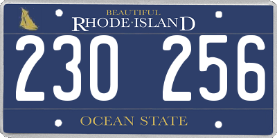 RI license plate 230256