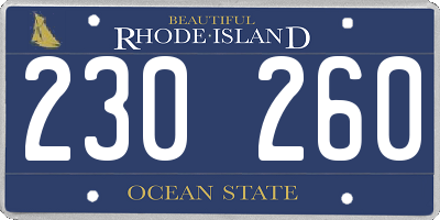 RI license plate 230260