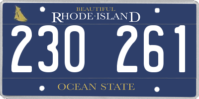 RI license plate 230261
