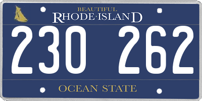 RI license plate 230262