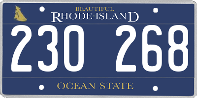 RI license plate 230268