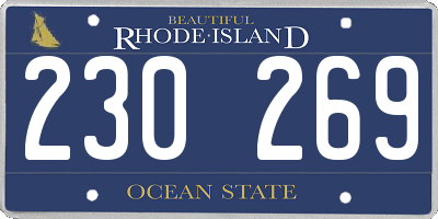 RI license plate 230269