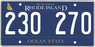 RI license plate 230270