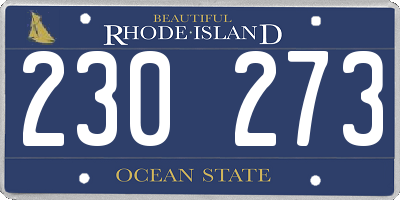RI license plate 230273