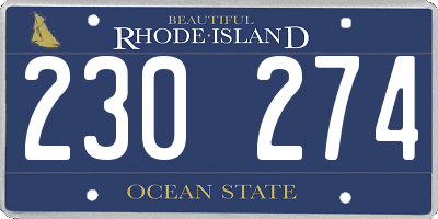 RI license plate 230274
