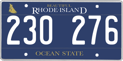 RI license plate 230276