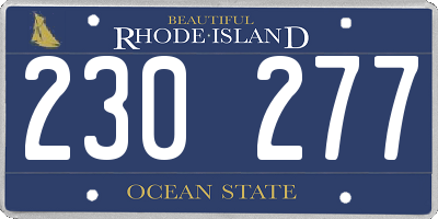 RI license plate 230277