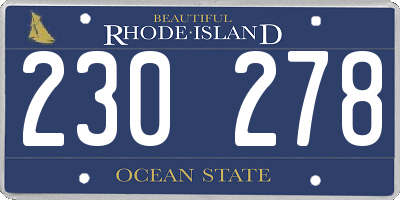 RI license plate 230278