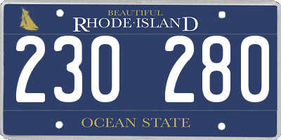 RI license plate 230280