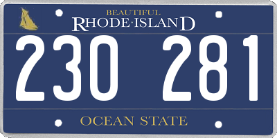 RI license plate 230281