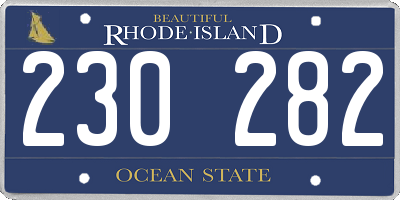 RI license plate 230282
