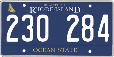 RI license plate 230284