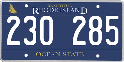 RI license plate 230285