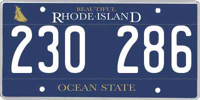 RI license plate 230286