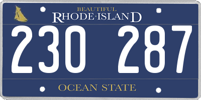 RI license plate 230287
