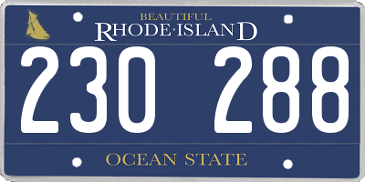 RI license plate 230288