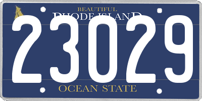 RI license plate 23029