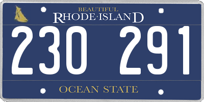 RI license plate 230291