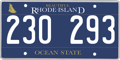 RI license plate 230293