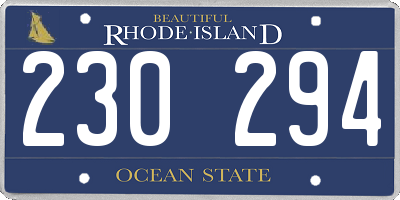RI license plate 230294