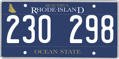 RI license plate 230298