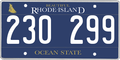 RI license plate 230299