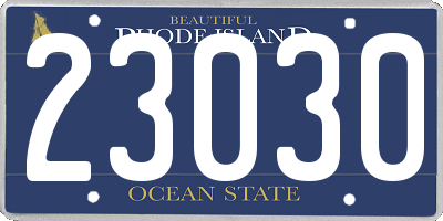 RI license plate 23030