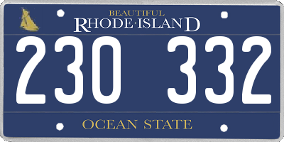 RI license plate 230332
