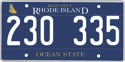 RI license plate 230335