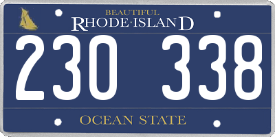 RI license plate 230338