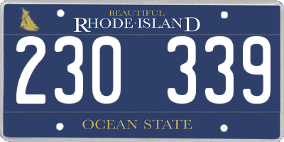 RI license plate 230339