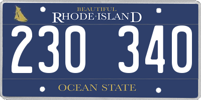 RI license plate 230340