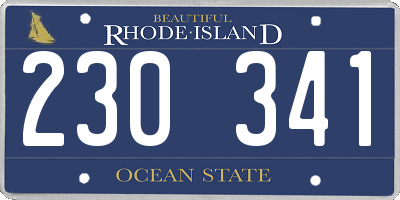 RI license plate 230341