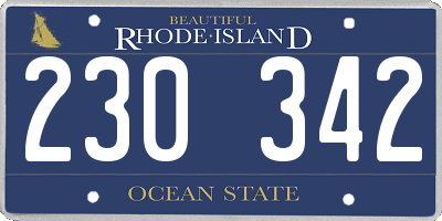 RI license plate 230342