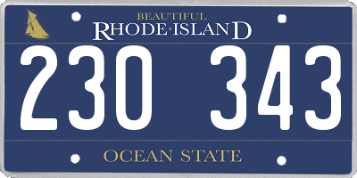 RI license plate 230343