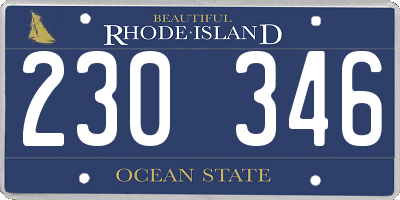 RI license plate 230346