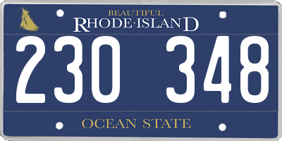 RI license plate 230348