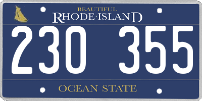 RI license plate 230355