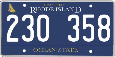 RI license plate 230358