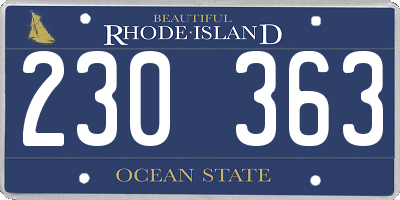 RI license plate 230363