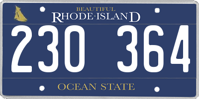 RI license plate 230364