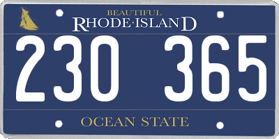 RI license plate 230365